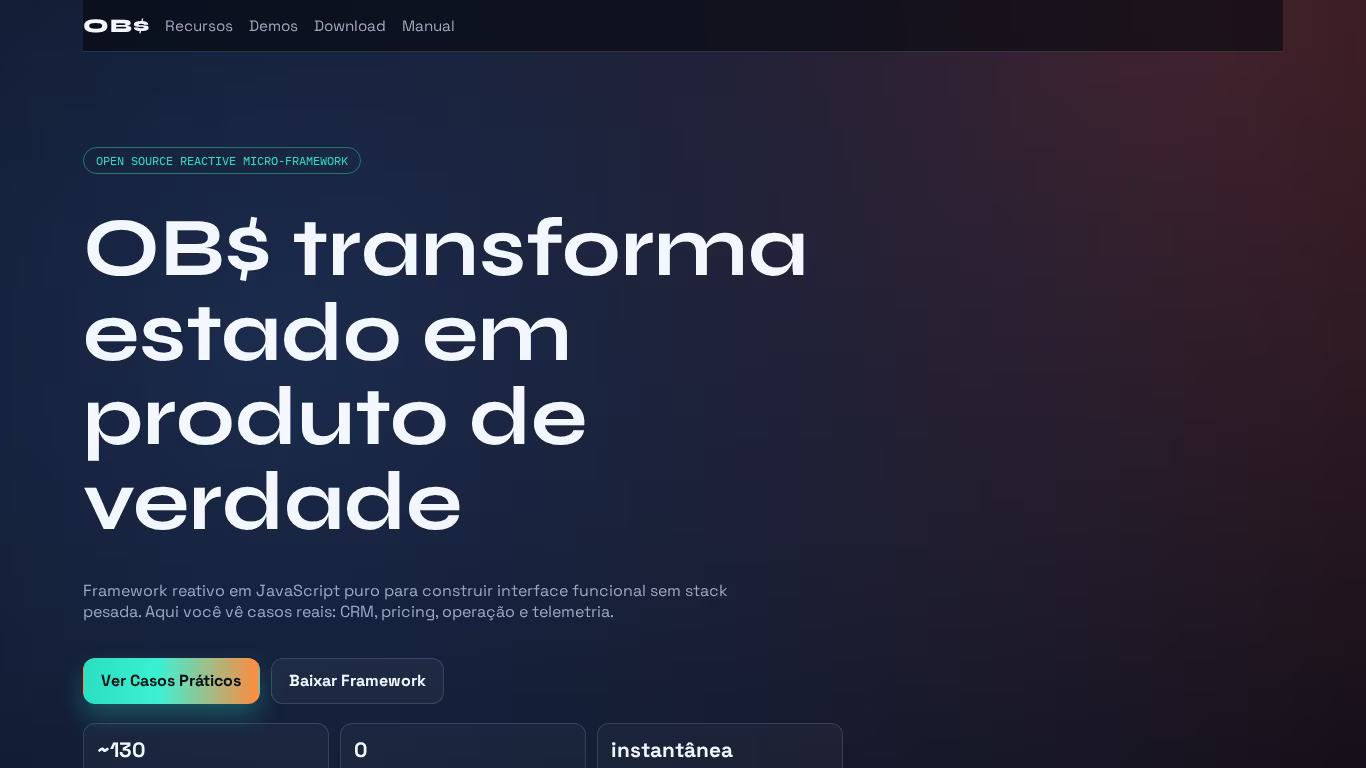 Preview do site OBS [Framework]