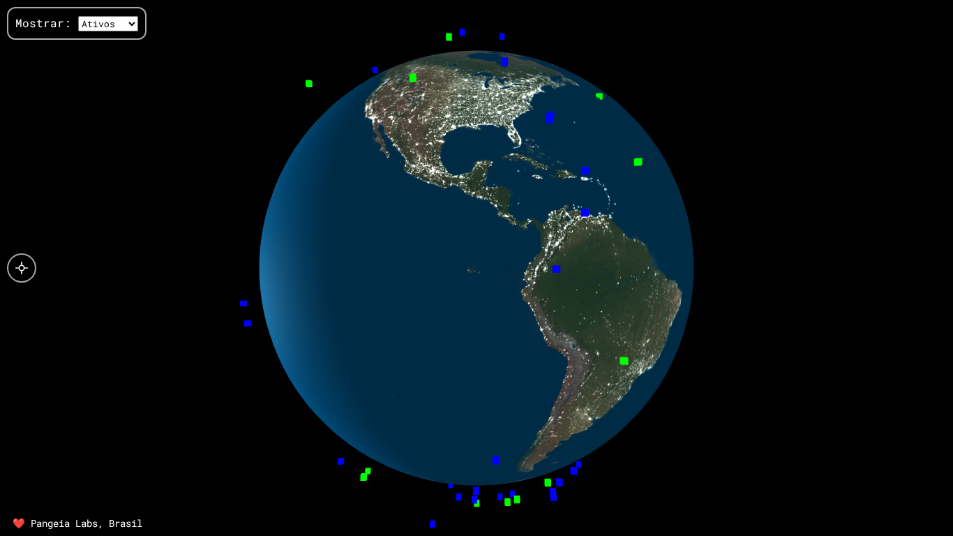 Preview do site Pangeia SATS (Mapa de satélites para rádio amadorismo)