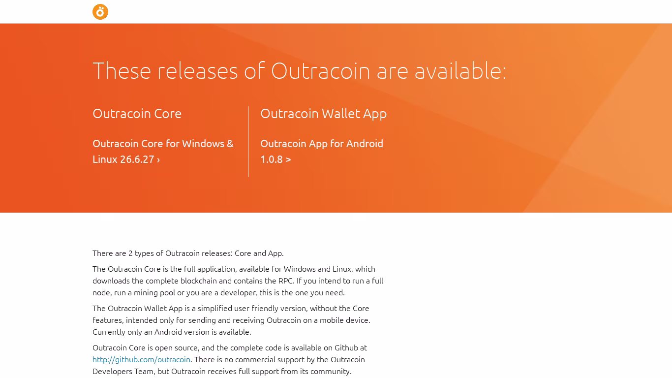 Preview do site Outracoin