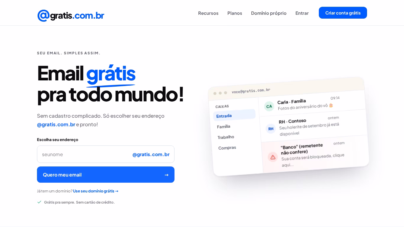 Preview do site Grátis Mail