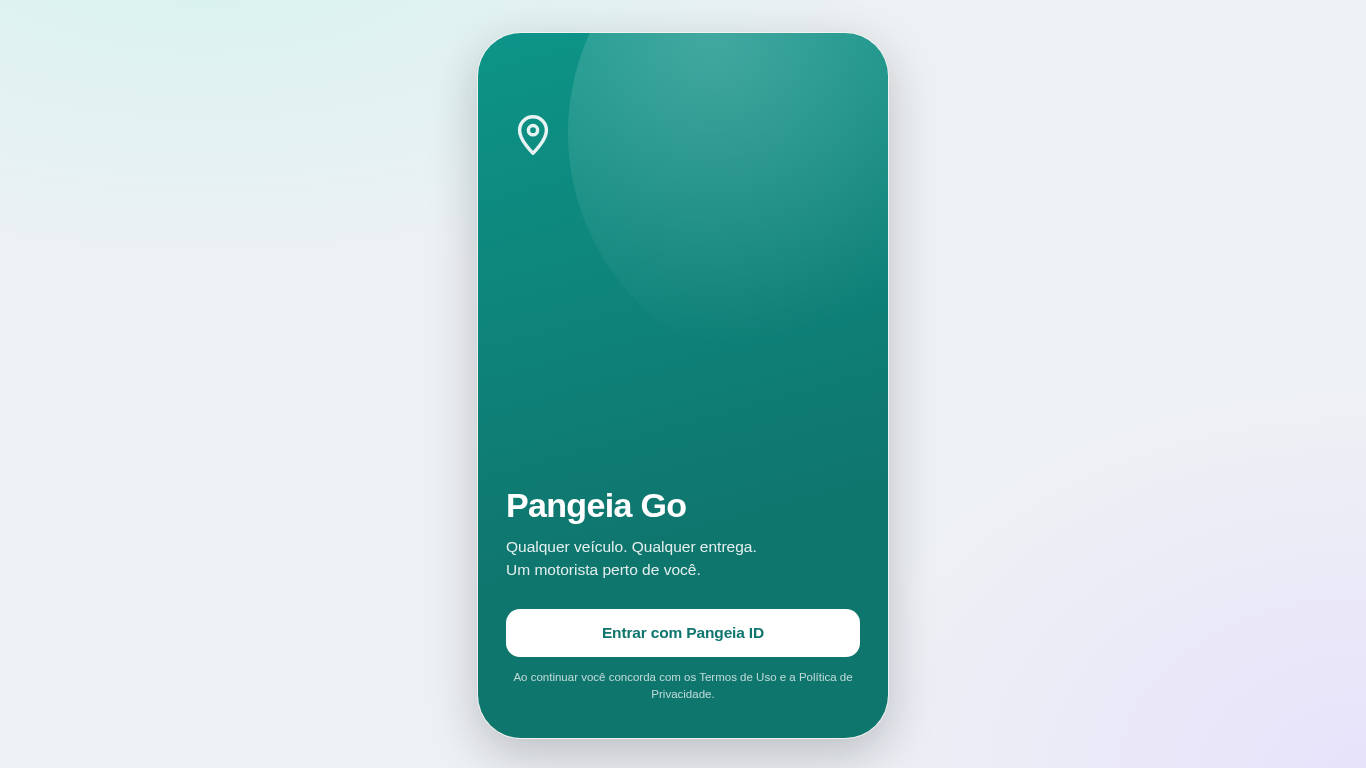 Preview do site Pangeia GO (Alternativa brasileira ao Uber)